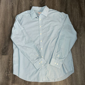 Merona Mens 2XL Blue Striped Long Sleeve Shirt Non Iron